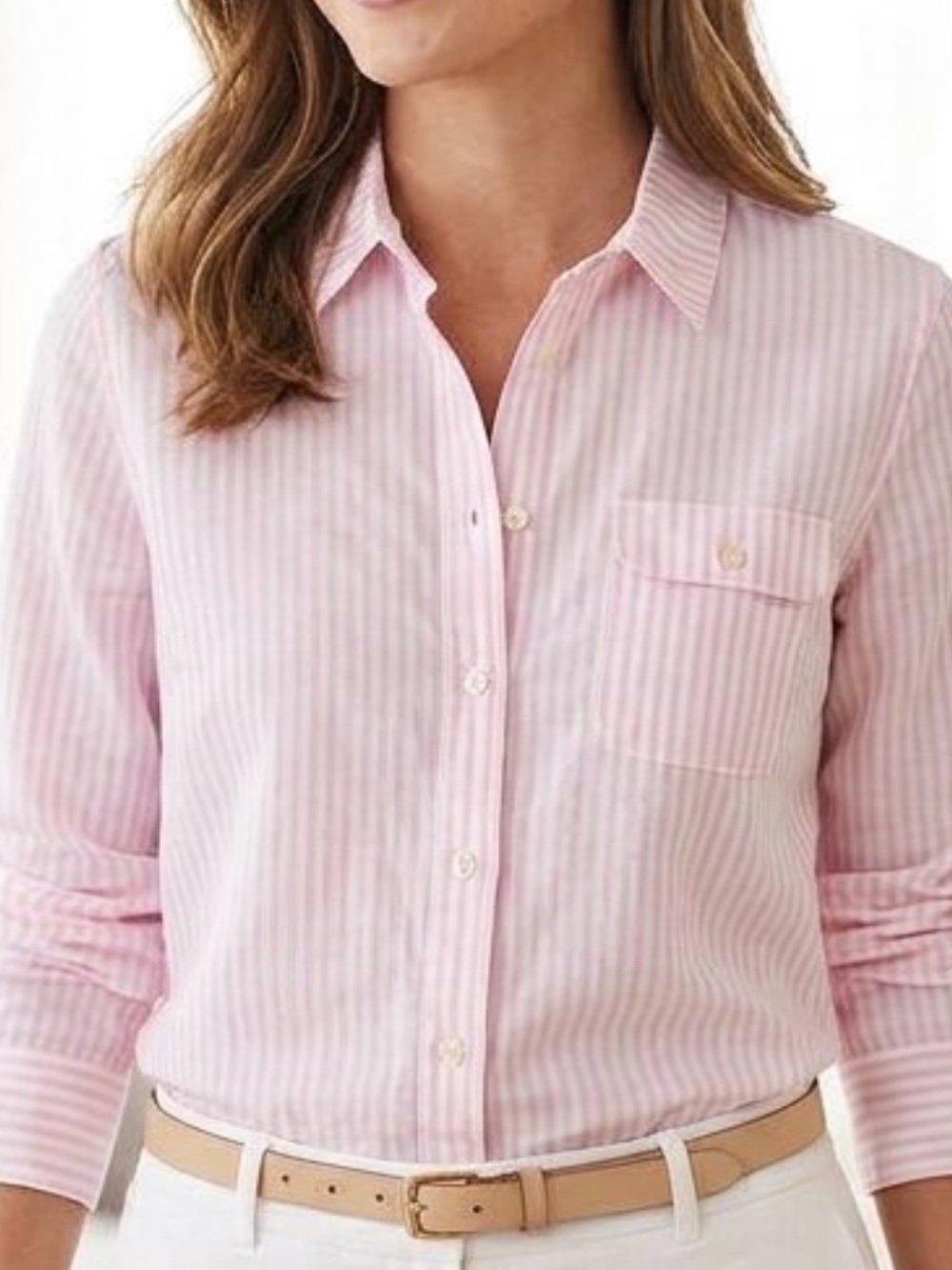 Vineyard Vines Pink and White Striped Shirt